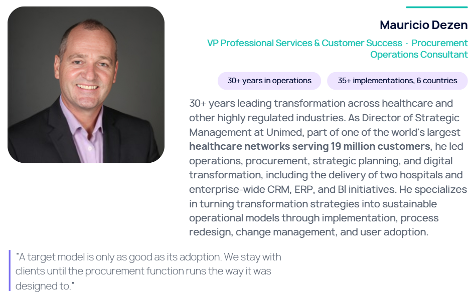 APSentra Consulting. Mauricio Dezen, VP of implementations